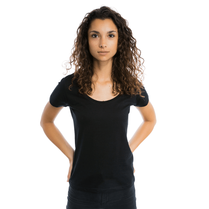 Frauen T-Shirt mit U-Ausschnitt