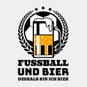 Fussball und Bier cooles lustiges T-Shirt Design
