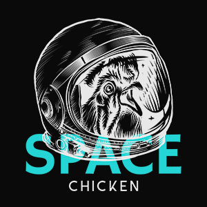 space chicken - coole T-Shirts mit Tieren die einen Astronautenhelm tragen